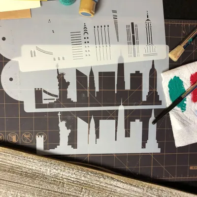 New York City Skyline Stencil, Set of 2 for Sweet Motifs