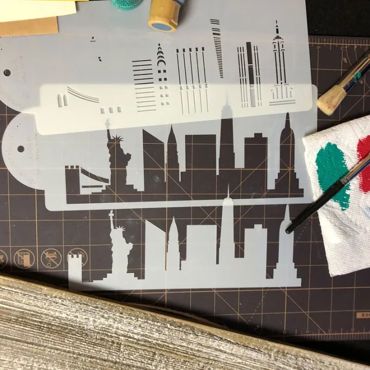 Stencil New York City Skyline, 2 pezzi per simpatici motivi