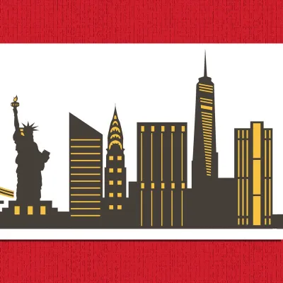 New York City Skyline Stencil, Set of 2 for Sweet Motifs