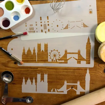 London Skyline Stencil, Set of 2 for Sweet Motifs
