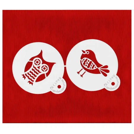 Stencils owl & bird, 2 pieces
