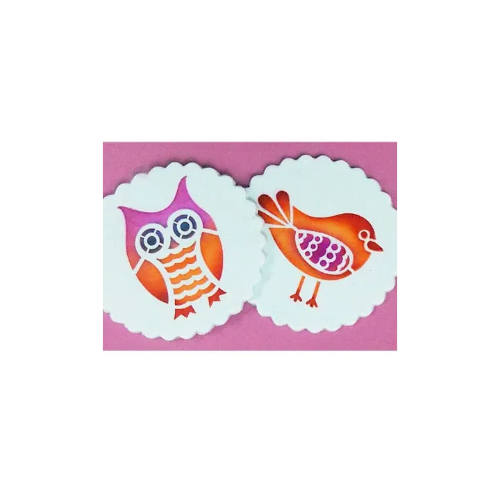 Stencils owl & bird, 2 pieces