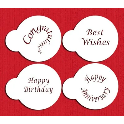 Birthday stencils for sweet words on your desserts