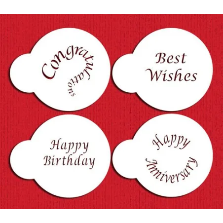 Stencils d'anniversaire pour des mots doux sur vos desserts