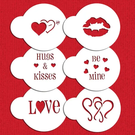 Stencil d'amore per parole e motivi dolci sui vostri dessert