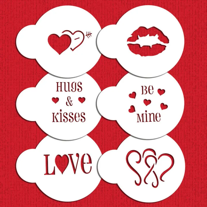 Stencil d'amore per parole e motivi dolci sui vostri dessert
