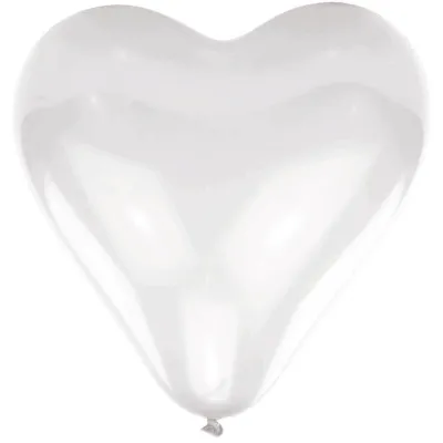 Luftballon Herz Weiss, 10 Stück