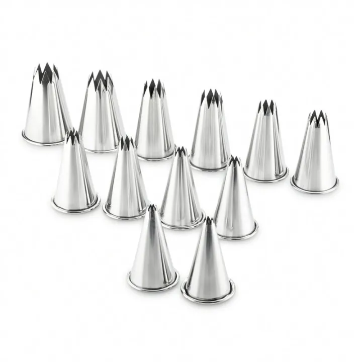 Set di bocchette a stella, 12 pezzi per splendide decorazioni di torte e topping per cupcake