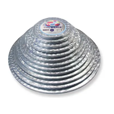 Cake plate round extra strong silver Ø 35.5 cm for safe transportation