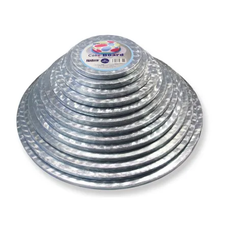 Cake plate round extra strong silver Ø 35.5 cm for safe transportation