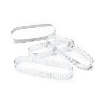 Tortenringe Perforiert oval Ø 15 cm x 4 cm, 4 Stück