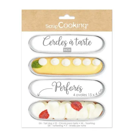 Cake rings perforated oval Ø 15 cm x 4 cm, 4 pieces