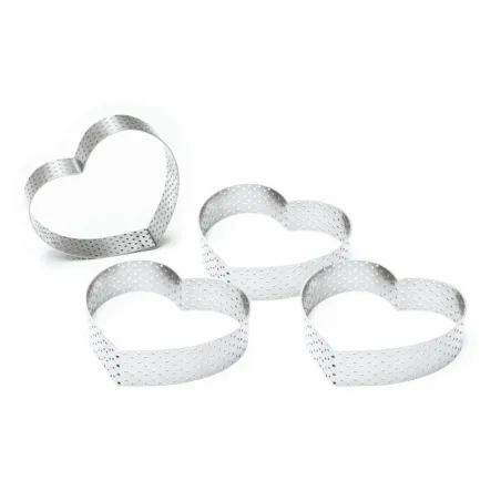 Anelli per torte a cuore forato Ø 7,5 cm x 8,5 cm, 4 pezzi