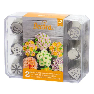 Set di fiori in tulle misto, 12 pezzi