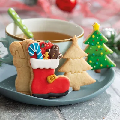 Weihnachtsbaum und Winterstiefel Ausstecher