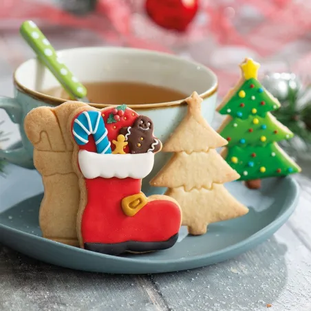 Emporte-pièce sapin de Noël et bottes d'hiver
