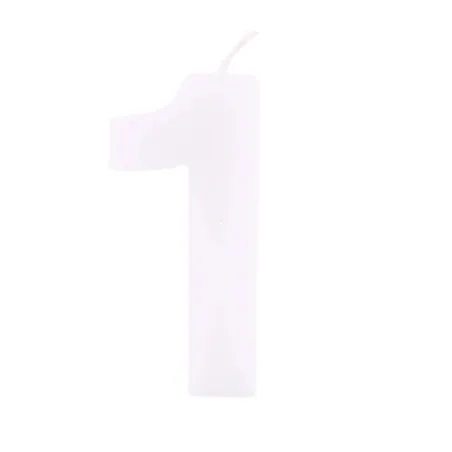 Number candle 1 white for birthdays, anniversaries and other occasions
