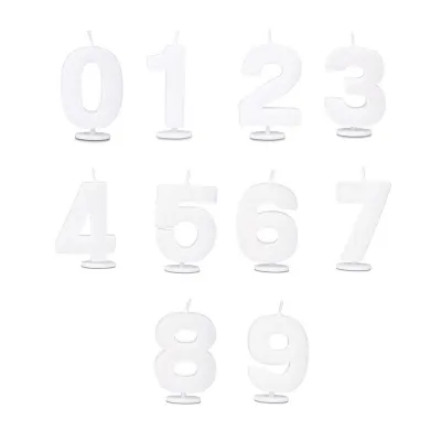 Number candle 1 white for birthdays, anniversaries and other occasions