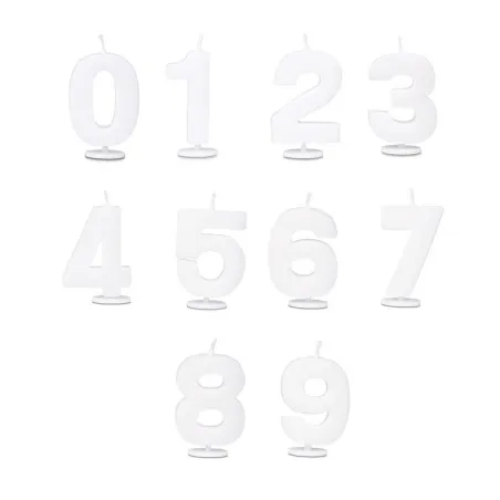 Number candle 1 white for birthdays, anniversaries and other occasions