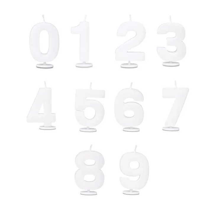 Number candle 1 white for birthdays, anniversaries and other occasions
