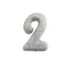 Bougie numéro 2 argentée scintillante pour anniversaires, jubilés et autres occasions