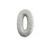 Candela numerica 0 glitter argento per compleanni, anniversari e altre occasioni