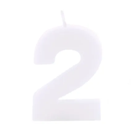 Candela numerica 2 bianca per compleanni, anniversari e altre occasioni