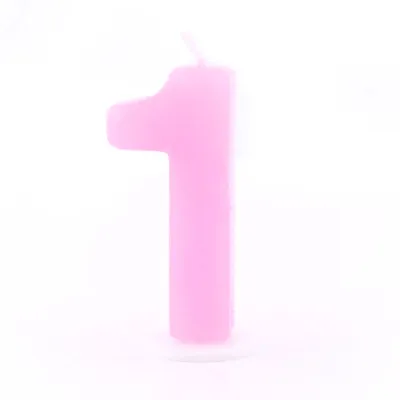 Zahlenkerze 1 Rosa für Geburtstage, Jubiläen und andere Anlässe