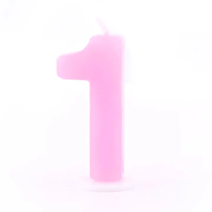 Zahlenkerze 1 Rosa für Geburtstage, Jubiläen und andere Anlässe