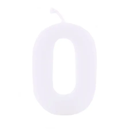 Number candle 0 white for birthdays, anniversaries and other occasions