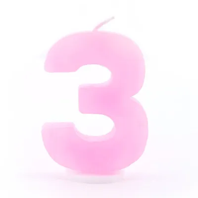 Zahlenkerze 3 Rosa für Geburtstage, Jubiläen und andere Anlässe
