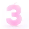 Number candle 3 pink for birthdays, anniversaries and other occasions