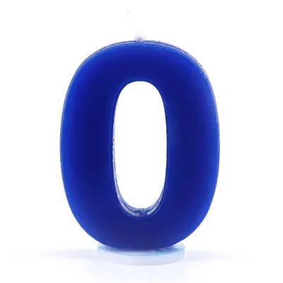 Zahlenkerze 0 Blau für Geburtstage, Jubiläen und andere Anlässe