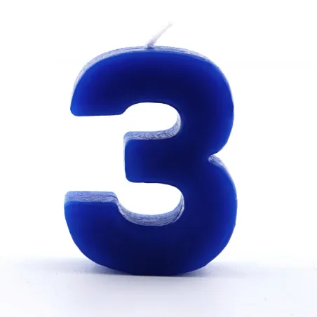 Candela numero 3 Blu per compleanni, anniversari e altre occasioni