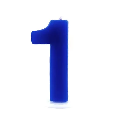 Zahlenkerze 1 Blau für Geburtstage, Jubiläen und andere Anlässe