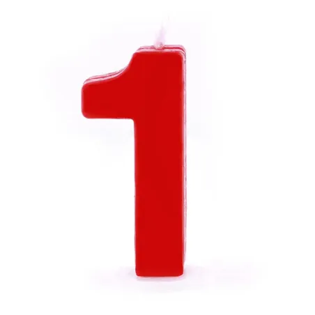 Number Candle 1 Red for Birthdays, Anniversaries and Other Occasions