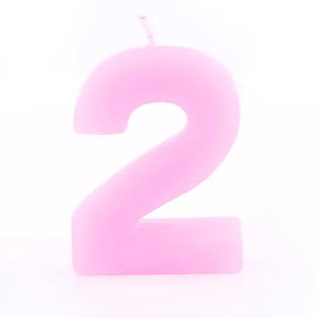Candela numerica 2 rosa per compleanni, anniversari e altre occasioni
