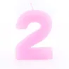 Number candle 2 pink for birthdays, anniversaries and other occasions