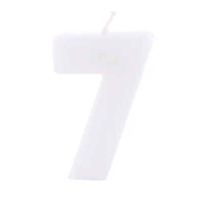 Zahlenkerze 7 Weiss für Geburtstage, Jubiläen und andere Anlässe