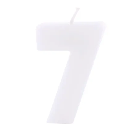 Candela numerica 7 bianca per compleanni, anniversari e altre occasioni