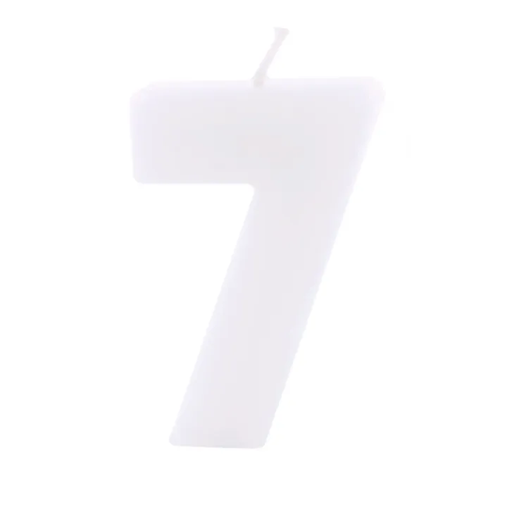 Number candle 7 white for birthdays, anniversaries and other occasions