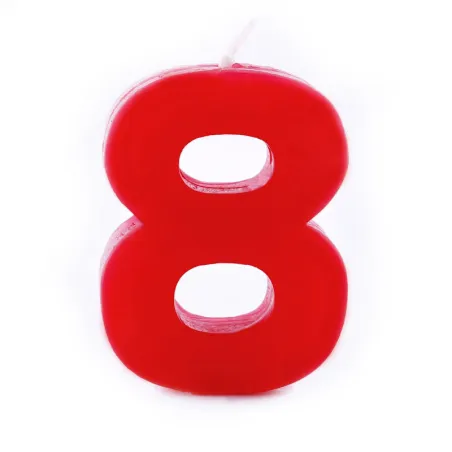 Candela numerica 8 rossa per compleanni, anniversari e altre occasioni