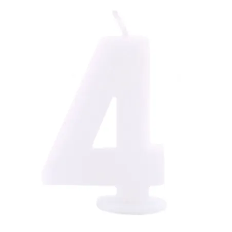 Number candle 4 white for birthdays, anniversaries and other occasions