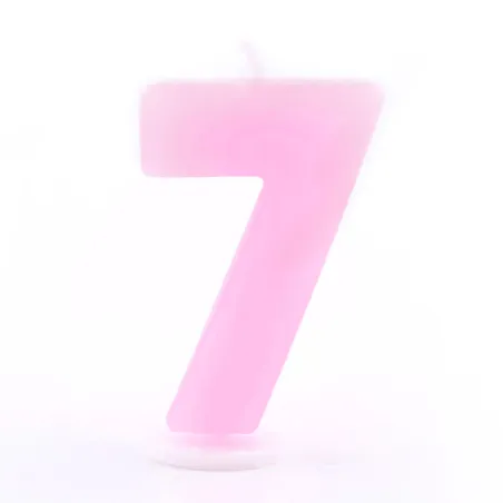 Number candle 7 pink for birthdays, anniversaries and other occasions