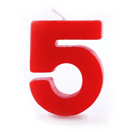 Candela numerica 5 Rossa per compleanni, anniversari e altre occasioni