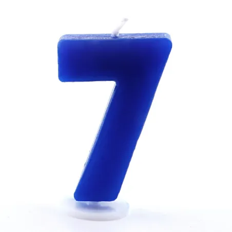 Candela numero 7 blu per compleanni, anniversari e altre occasioni