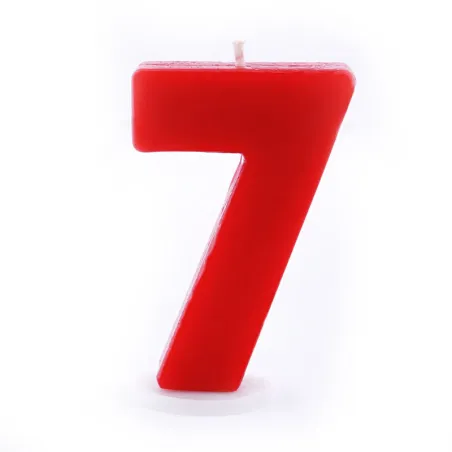 Candela numerica 7 Rossa per compleanni, anniversari e altre occasioni