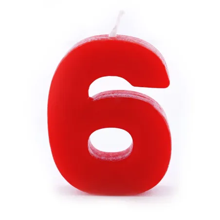 Number Candle 6 Red for Birthdays, Anniversaries and Other Occasions