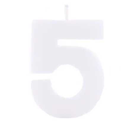 Candela numerica 5 bianca per compleanni, anniversari e altre occasioni