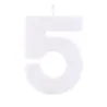 Bougie numérotée 5 Blanc pour anniversaires, jubilés et autres occasions